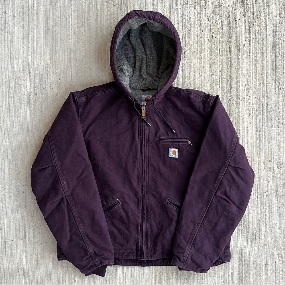 Carhartt WOMENS WJ141 DWN purple hooded work wear jacket